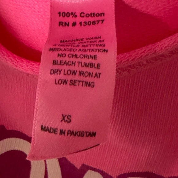 Hot pink Fenway Barbie Font Wide Neck Sweatshirt - Picture 5 of 5